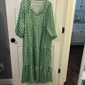 Green Patterned Maxi Dress